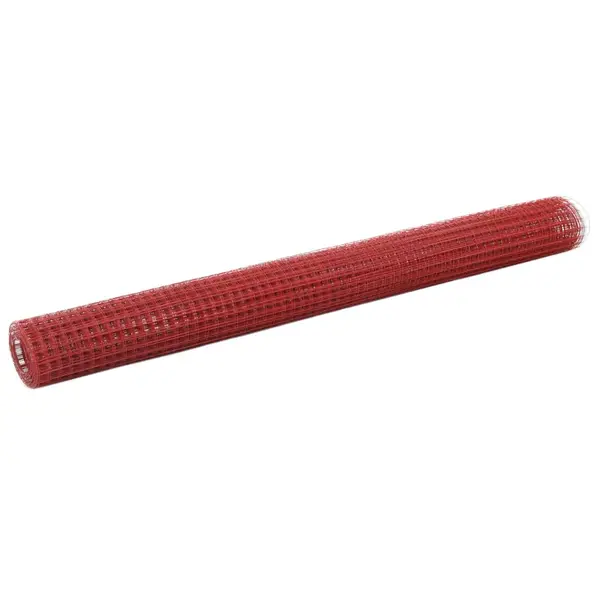Gossi plasa de sarma gaini, rosu, 25 x 1,5 m, otel cu invelis pvc
