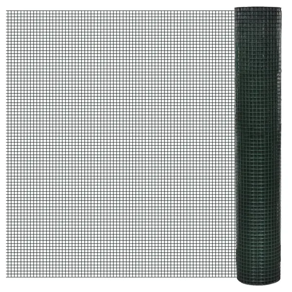 Gossi plasa de sarma gaini, verde, 25 x 1 m, otel galvanizat cu pvc