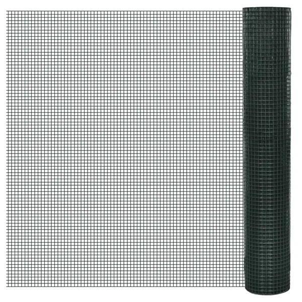 Gossi plasa de sarma gaini, verde, 25 x 1 m, otel galvanizat cu pvc