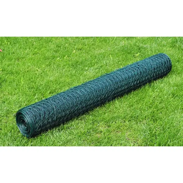 Gossi plasa de sarma gaini, verde, 25x1 m, cu acoperire pvc