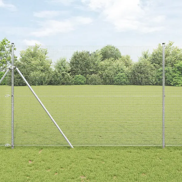 Gossi plasa imprejmuitoare sudata cu 7 stalpi 1.6x10 m otel galvanizat