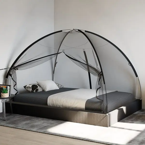 Gossi plasa tantari mongolia cu usi, 220 ochiuri negru 200x150x140 cm