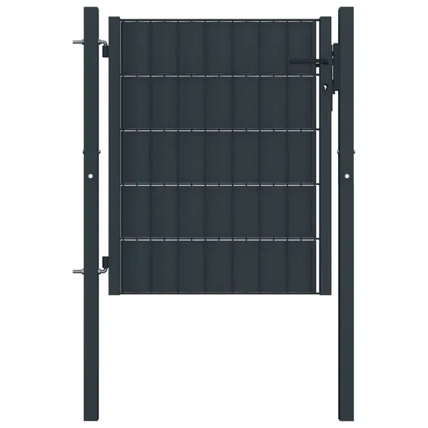 Gossi poarta de gard, antracit, 100x101 cm, pvc si otel