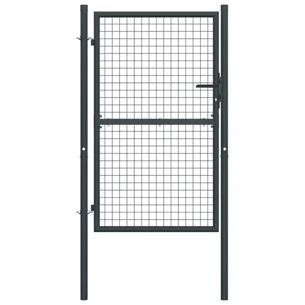 Gossi poarta de gard din plasa, gri, 100 x 225 cm, otel galvanizat