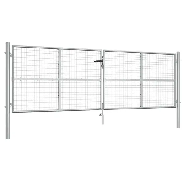 Gossi poarta de gradina, argintiu, 415 x 175 cm, otel galvanizat