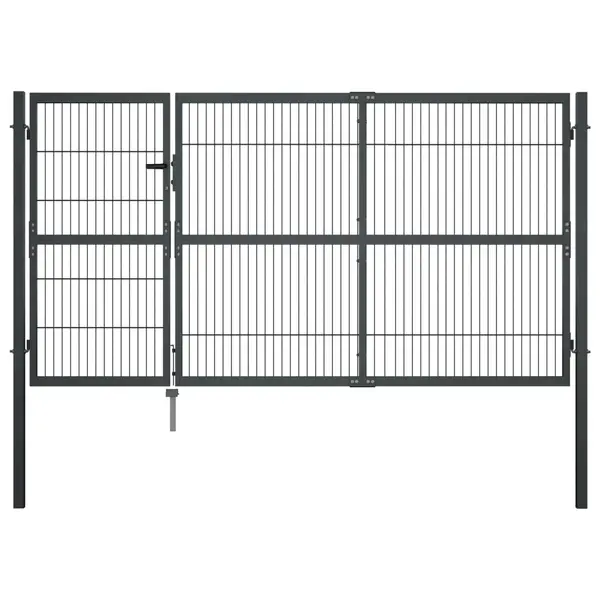 Gossi poarta de gradina cu stalpi, antracit, 350 x 140 cm, otel
