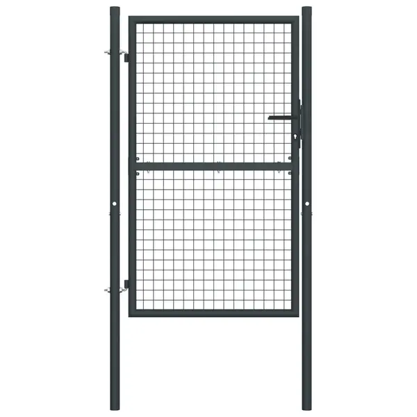 Gossi poarta de gradina din plasa, gri, 100x200 cm, otel galvanizat