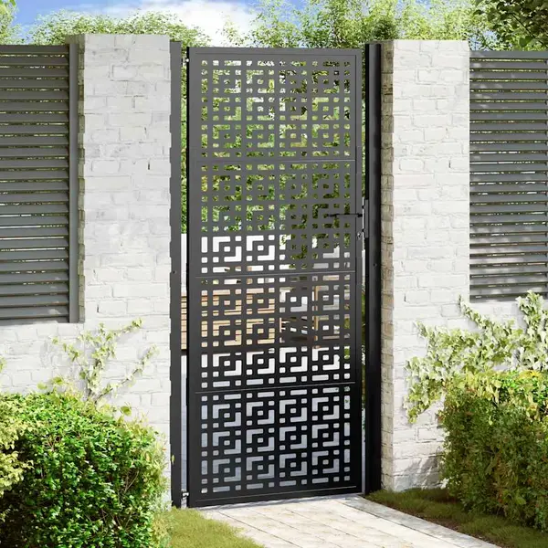 Gossi poarta de gradina neagra 105x205 cm design cruce de otel