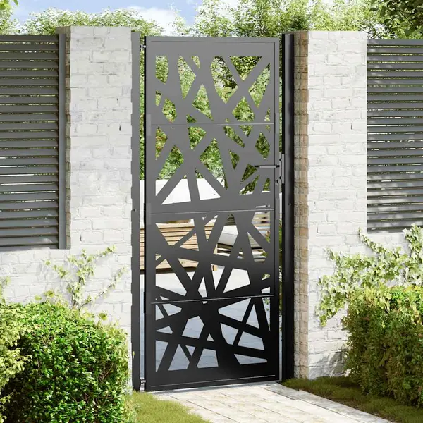 Gossi poarta de gradina neagra 105x205 cm design cu lumina din otel
