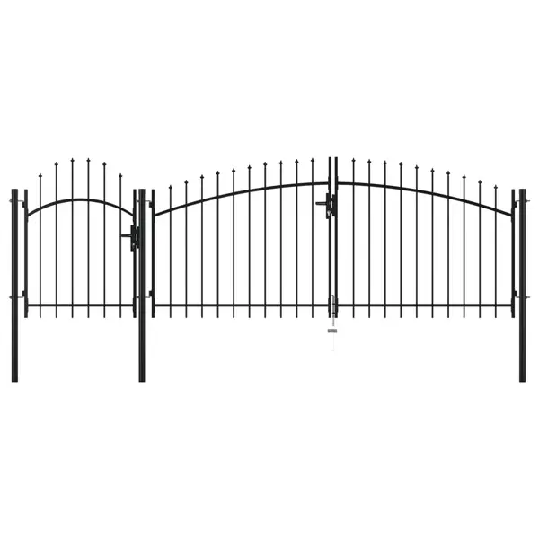 Gossi poarta de gradina, negru, 1,75 x 4 m, otel
