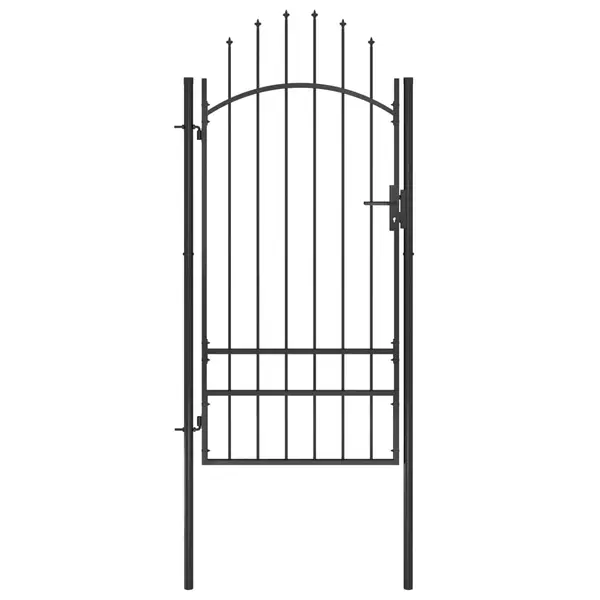 Gossi poarta de gradina, negru, 1 x 2,5 m, otel