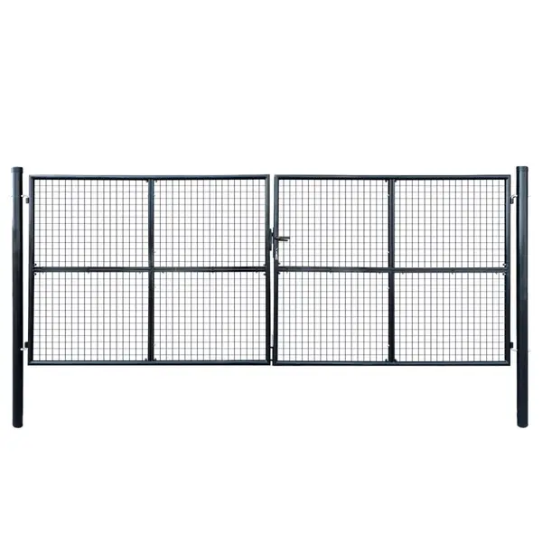 Gossi poarta din plasa gradina, otel galvanizat, 400 x 150 cm, gri
