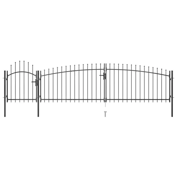 Gossi poarta gard pentru gradina cu varf sulita, negru 5 x 1,5 m