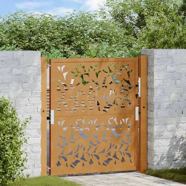 Gossi poarta gradina design cu frunze otel rezistente la intemperii