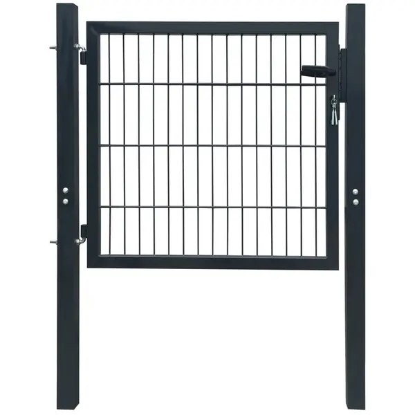 Gossi poarta pentru gard 2d (simpla), gri antracit, 106x130 cm