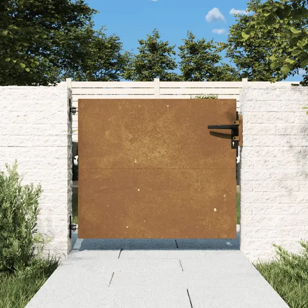 Gossi poarta pentru gradina, 85x100 cm, otel corten