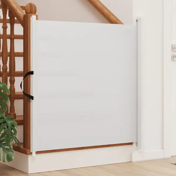 Gossi poarta retractabila animale de companie, alb, 102,5x125 cm