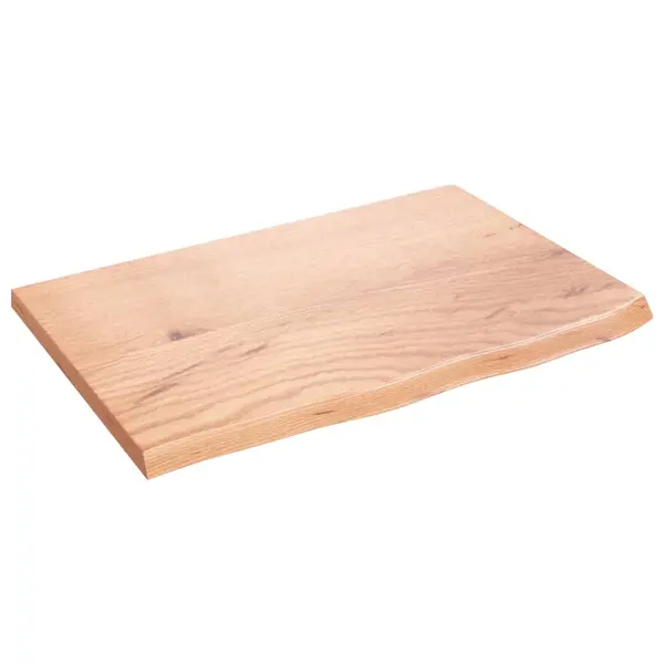 Gossi polita perete maro deschis 60x40x2 cm lemn masiv stejar tratat