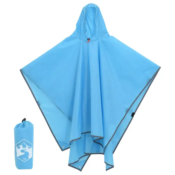 Gossi poncho de ploaie cu gluga, design 2 in 1, albastru, 223x145 cm