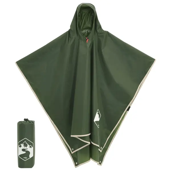 Gossi poncho de ploaie cu gluga, design 2 in 1, verde, 223x145 cm