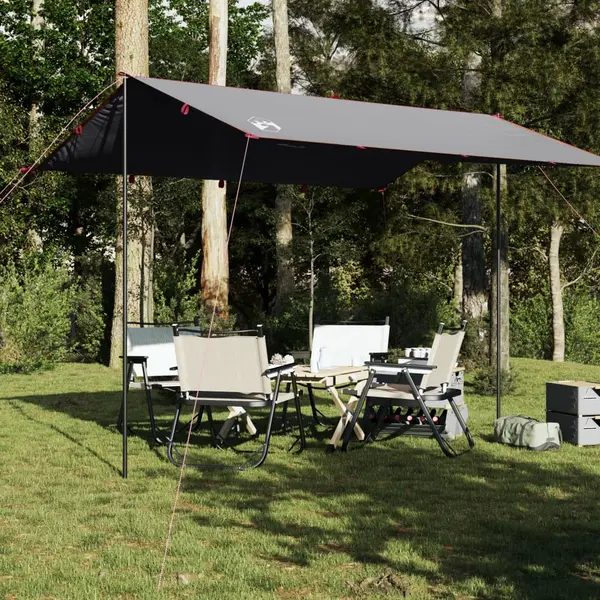 Gossi prelata de camping, gri si portocaliu, 360x294 cm, impermeabila