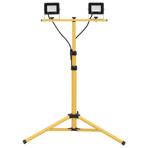Gossi proiector cu led si trepied, 2x20 w, alb rece