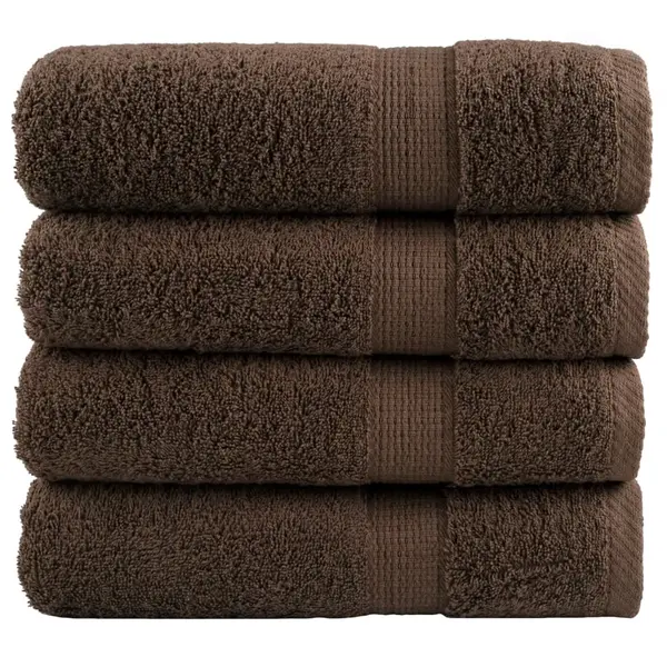 Gossi prosoape de baie premium solund 4 buc maro 100x150cm 600gsm