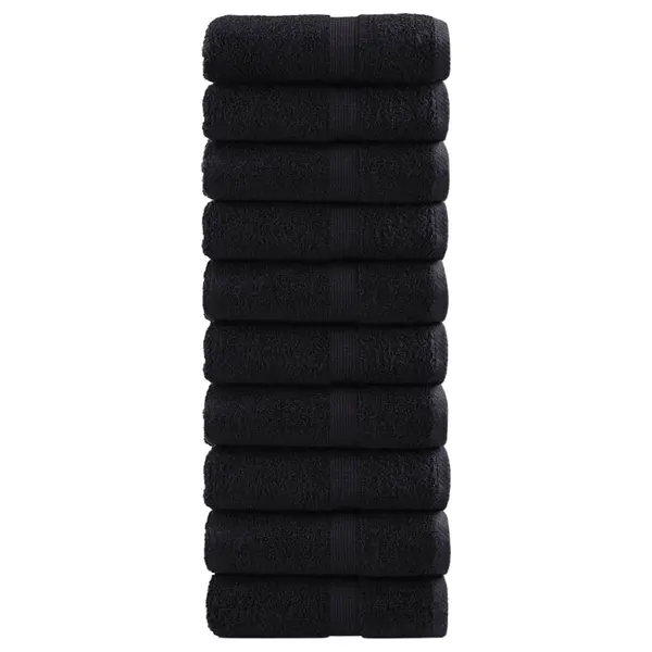 Gossi prosoape maini premium solund 10 buc negru 30x30 cm 600 gsm