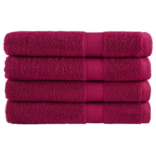 Gossi prosoape premium solund 4 buc rosu bordo 100x200cm 600gsm