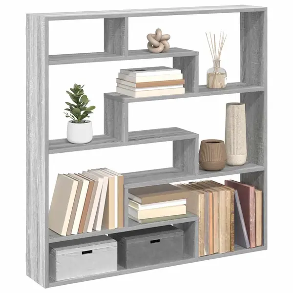 Gossi raft cubic perete cu 7 compartimente sonoma gri lemn prelucrat