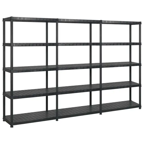 Gossi raft de depozitare 5 niveluri negru 274,5x45,7x185 cm, plastic