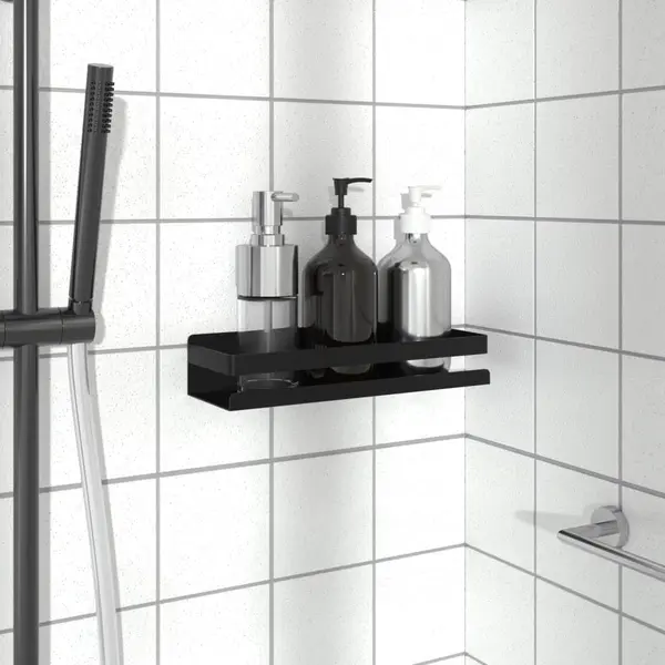 Gossi raft de dus negru mat 30x10x6 cm otel inoxidabil 304 periat