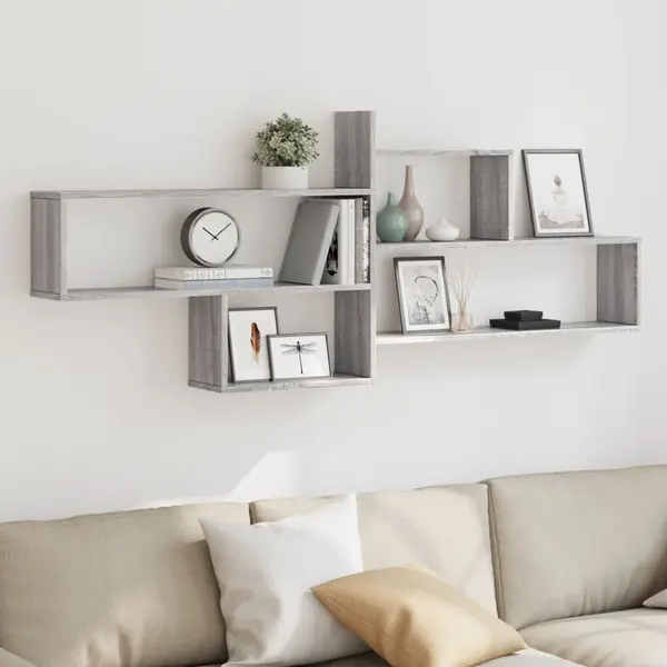 Gossi raft de perete, gri sonoma, 167,5x18x68 cm, lemn prelucrat