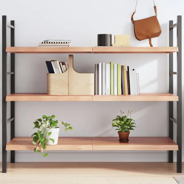 Gossi raft de perete maro deschis 140x60x(2-4) cm lemn stejar tratat