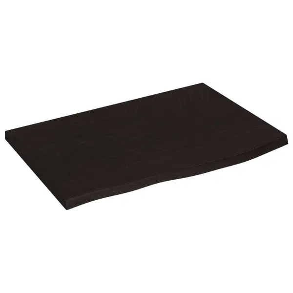 Gossi raft de perete maro inchis 60x40x2 cm lemn masiv stejar tratat