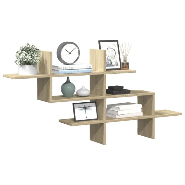 Gossi raft de perete, stejar sonoma, 124,5x18x60,5 cm, lemn prelucrat
