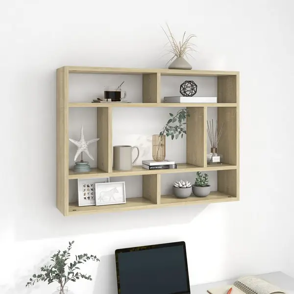 Gossi raft de perete, stejar sonoma, 75x16x55 cm, lemn prelucrat