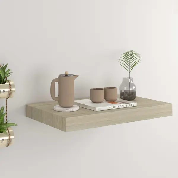 Gossi raft de perete suspendat, stejar, 40x23x3,8 cm, mdf