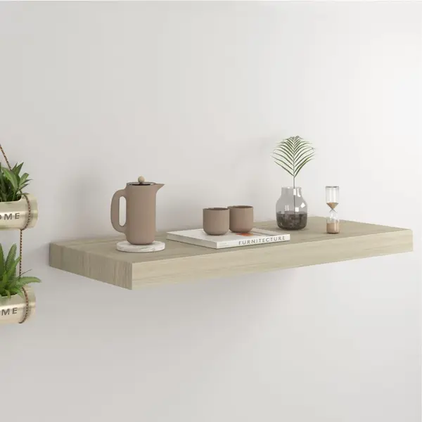 Gossi raft de perete suspendat, stejar, 60x23,5x3,8 cm, mdf