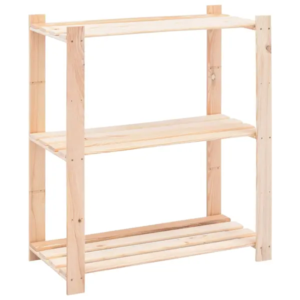 Gossi raft depozitare 3 niveluri, 80x38x90cm, lemn masiv pin, 150kg