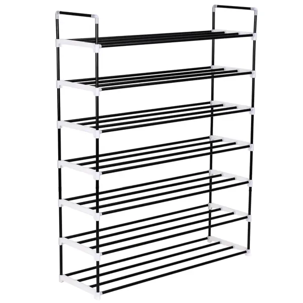 Gossi raft incaltaminte cu 7 etajere din metal si plastic, negru