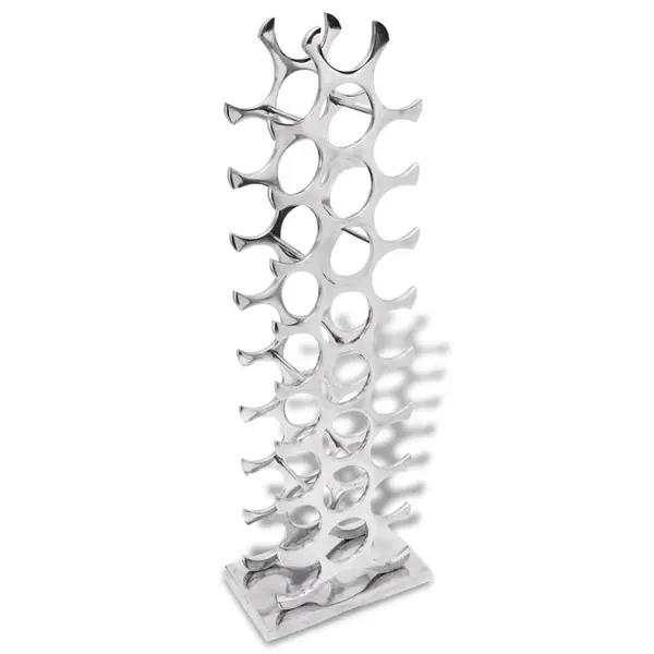 Gossi raft pentru vin, aluminiu, argintiu, pentru 27 sticle