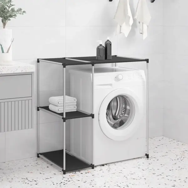 Gossi raft peste masina de spalat, negru, 87x55x90,5 cm, fier