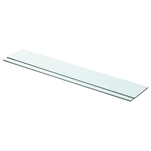 Gossi rafturi, 2 buc., 80 x 12 cm, panouri sticla transparenta
