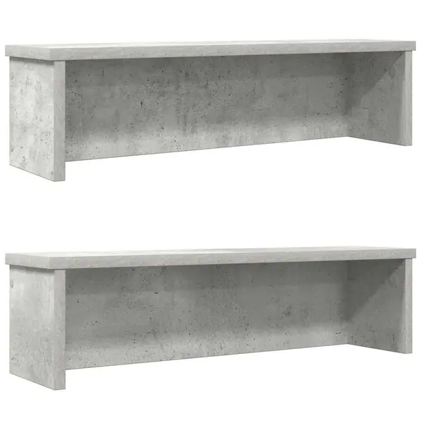 Gossi rafturi de bucatarie stivuibile 2 buc beton gri 50x15x16 cm