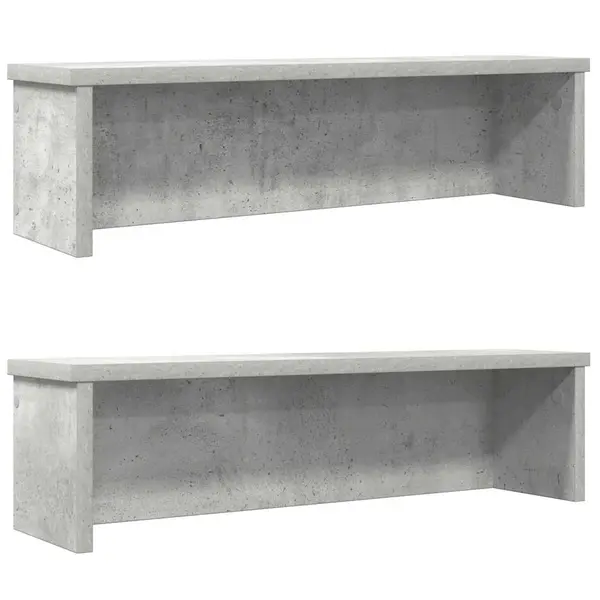 Gossi rafturi de bucatarie stivuibile 2 buc beton gri 60x15x16 cm