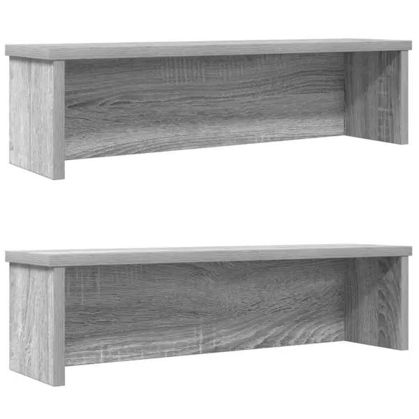 Gossi rafturi de bucatarie stivuibile 2 buc gri sonoma 60x15x16 cm