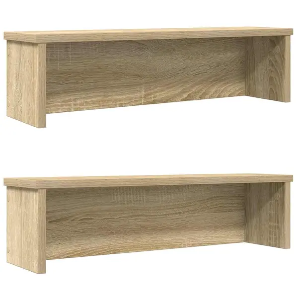 Gossi rafturi de bucatarie stivuibile 2 buc stejar sonoma 60x15x16 cm