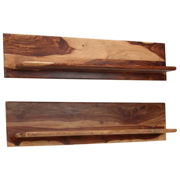 Gossi rafturi de perete, 2 buc., 118x26x20 cm, lemn masiv de sheesham