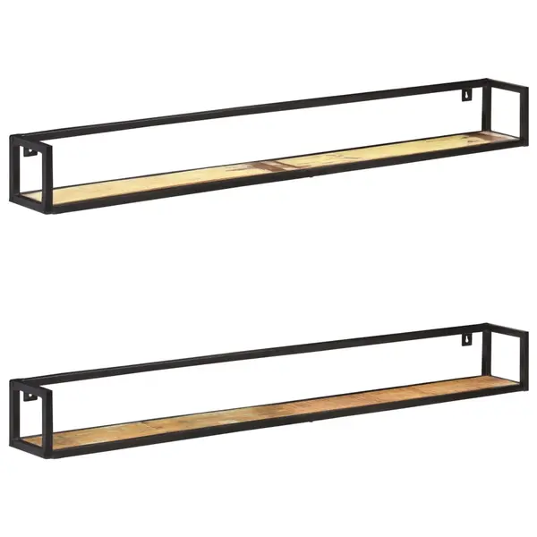Gossi rafturi de perete, 2 buc., 160 cm, lemn masiv reciclat